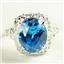 Sterling Silver Ladies Ring, Swiss Blue CZ, SR009