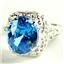 Sterling Silver Ladies Ring, Swiss Blue CZ, SR009