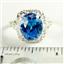 Sterling Silver Ladies Ring, Swiss Blue CZ, SR009