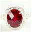 SR009,  Created Ruby, 925 Sterling Silver Antique Style Filigree Ring