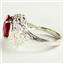 SR009,  Created Ruby, 925 Sterling Silver Antique Style Filigree Ring