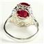 SR009,  Created Ruby, 925 Sterling Silver Antique Style Filigree Ring
