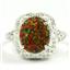 Sterling Silver Ladies Ring, Created Red/Brown Opal, SR009
