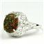 Sterling Silver Ladies Ring, Created Red/Brown Opal, SR009