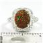 Sterling Silver Ladies Ring, Created Red/Brown Opal, SR009