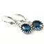 925 Sterling Silver Crown Bezel Leverback Earrings, London Blue Topaz, SE109
