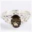 SR302, Smoky Quartz,  925 Sterling Silver Ring