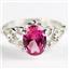SR302, Created Pink Sapphire, 925 Sterling Silver Ring