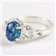 SR302, Created Blue Green Opal, 925 Sterling Silver Ring