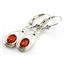 925 Sterling Silver Leverback Earrings, Created Padparadsha Sapphire SE008