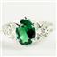 SR302, Russian Nanocrystal Emerald, 925 Sterling Silver Ring