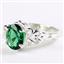 SR302, Russian Nanocrystal Emerald, 925 Sterling Silver Ring