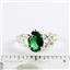 SR302, Russian Nanocrystal Emerald, 925 Sterling Silver Ring