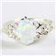 SR302, Created White Opal, 925 Sterling Silver Ring