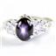 925 Sterling Silver Ladies Ring, Black Star Sapphire, SR302