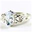 SR302, Aquamarine, 925 Sterling Silver Ladies Ring