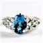 SR302, London Blue Topaz, 925 Sterling Silver Ring