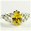 SR302, Golden Yellow CZ, 925 Sterling Silver Ladies Ring