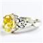 SR302, Golden Yellow CZ, 925 Sterling Silver Ladies Ring