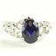 SR302, Created Blue Sapphire, 925 Sterling Silver Ring