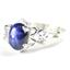 925 Sterling Silver Ladies Ring, Natural Blue Star Sapphire, SR302