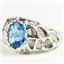 925 Sterling Silver Men's Nugget Ring, Swiss Blue Topaz, SR168