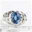 925 Sterling Silver Men's Nugget Ring, Swiss Blue Topaz, SR168