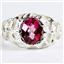 925 Sterling Silver Men's Nugget Ring, Pure Pink Topaz, SR168