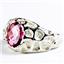 925 Sterling Silver Men's Nugget Ring, Pure Pink Topaz, SR168