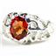 925 Sterling Silver Men's Nugget Ring, Created Padparadsha Sapphire, SR168