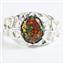 925 Sterling Silver Men's Nugget Ring, Created Black Opal, SR168