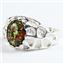 925 Sterling Silver Men's Nugget Ring, Created Black Opal, SR168