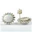 925 Sterling Silver Post Earrings, Created White Opal, SE183