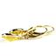 14K Gold Leverback Earrings, Golden Yellow CZ, E001