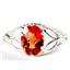 SR137, Created Padparadsha Sapphire, 925 Silver Ring