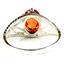 SR137, Created Padparadsha Sapphire, 925 Silver Ring