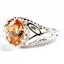 SR137, Champagne CZ, 925 Sterling Silver Ring