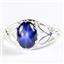 925 Sterling Silver Ladies Ring, Natural Blue Star Sapphire, SR137