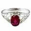 SR137, Created Ruby, 925 Sterling Silver Ring