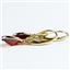14k Gold Leverback Earrings, Garnet CZ, E001
