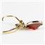 14k Gold Leverback Earrings, Garnet CZ, E001