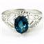 SR137, London Blue Topaz, 925 Sterling Silver Ring