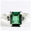 SR221, Russian Nanocrystal Emerald, 925 Sterling Silver Ring