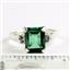 SR221, Russian Nanocrystal Emerald, 925 Sterling Silver Ring