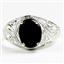 SR083, Black Onyx, 925 Sterling Silver Ladies Ring