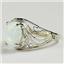 SR083, Created White Opal, 925 Sterling Silver Ring