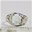 SR083, Created White Opal, 925 Sterling Silver Ring