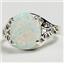 SR057, Created White Opal, 925 Sterling Silver Ladies Ring