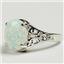 SR057, Created White Opal, 925 Sterling Silver Ladies Ring