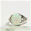 SR057, Created White Opal, 925 Sterling Silver Ladies Ring